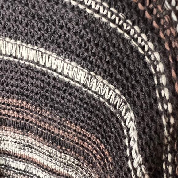 Billabong Cardigan Duster Womens Size S/P Brown with Pockets Striped Open Earthy - Picture 11 of 16